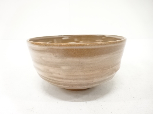 JAPANESE TEA CEREMONY / TEA BOWL CHAWAN / BRUSH-MARKED ARTISAN WORK